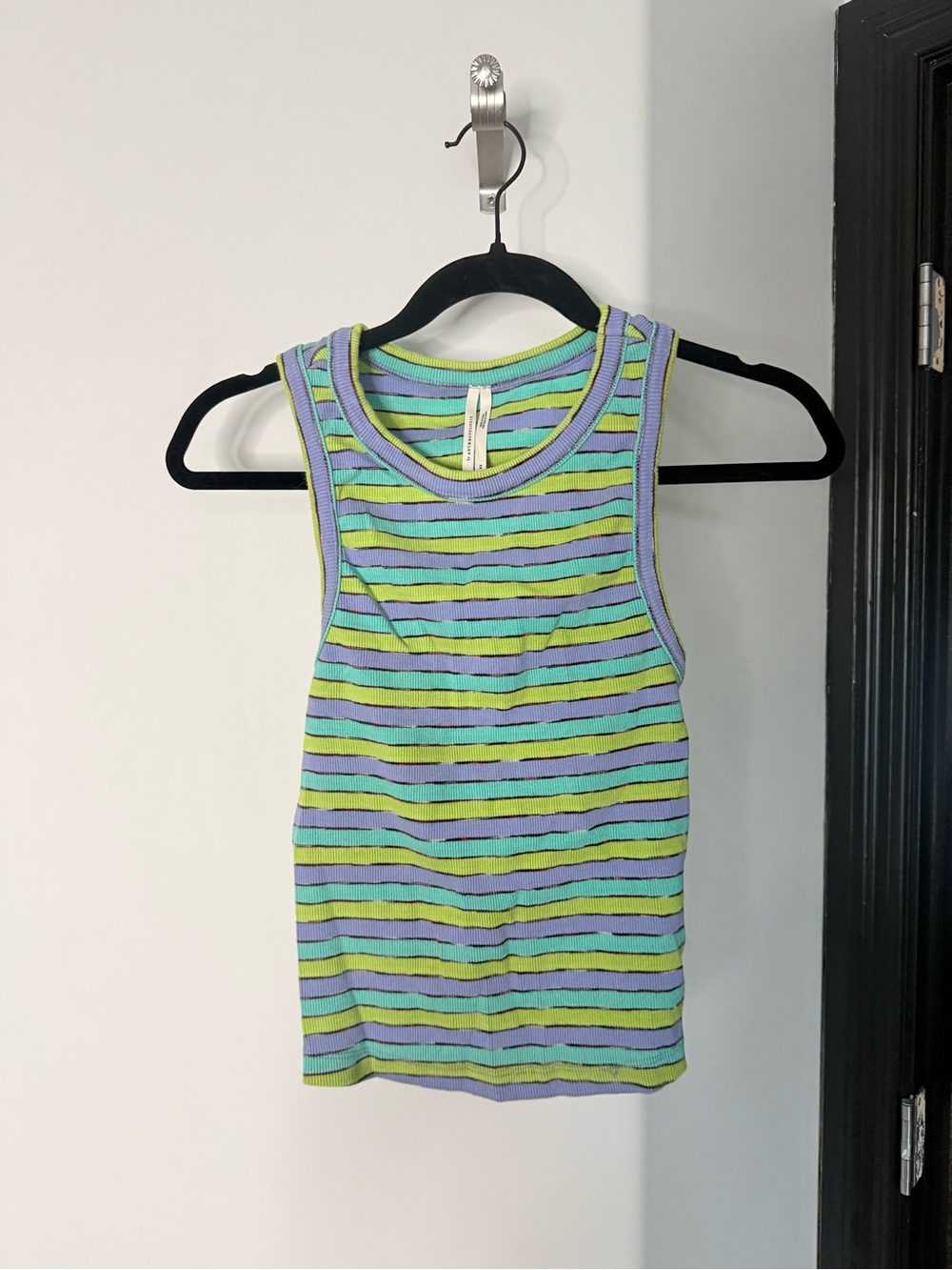 Anthropologie Striped Tank in Green and Lavender